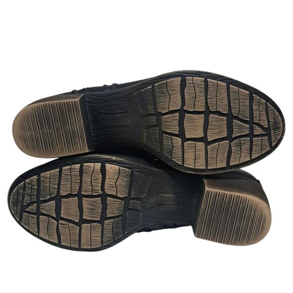 Cobb Hill Anisa V Cut Western Goth Boots Block Heel Sz 8 Black - Picture 12 of 17